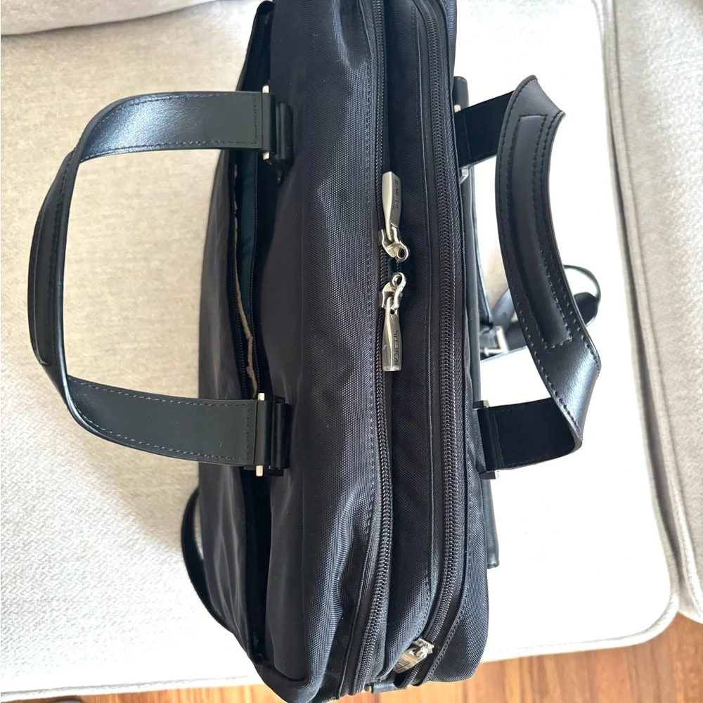 Tumi black nylon laptop/ tote bag